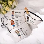 Gepersonaliseerd Cartoon Karakter Naam Definitie Make-up tasje met tekst en polsbandje Verjaardag Travel Essentials Gift voor vrouwen