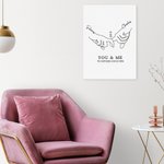 Personalized Holding Hands Painting with Name and Date Valentine's Day Anniversary Gift for Couple