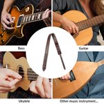 Courroie de Guitare en Cuir Personnalisée avec Initiales Nom ou Logo Gravé Sangle Ajustable et Douce Cadeau Anniversaire pour Musicien Guitariste