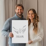 Personalized Holding Hands Painting with Name and Date Valentine's Day Anniversary Gift for Couple