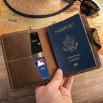 Personalized World Map Compass Genuine Leather Passport Holder with Engraved Name and Card Slots Travel Adventure Essential Gift for Travel Lover