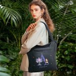 Personalizzato Bouquet di fiori nascita Cartoon Character Corduroy Tote Bag con iniziale e nome Uso quotidiano Compleanno Regalo per la festa della mamma per le ragazze donne