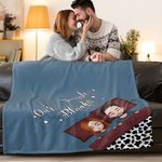 Personalized Cartoon Character Our Snuggle Soft Throw Blanket with Name Home Decor Valentine's Day Anniversary Gift for Couple Newlywed