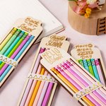 Personalisierte Packung von 6 Pastell bunte Bleistifte mit eingraviertem Namen Schule Versorgung zurück zu Schule Geschenk für Kinder