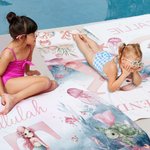 Personalisierte überdimensionale schnell trocknende Meerjungfrau Strandtuch mit Initiale und Name Sommer Reise wesentliche Geschenk für Frauen Mädchen