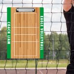Personalized Volleyball Court Design Text Dry Erase Clipboard with Low Profile Clip End of Season Appreciation Gift for Coach Trainer Teacher