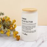 Gepersonaliseerd Grappig Citaat Definitie 20oz Naam Frosted Bier Kan Glas met Bamboe Deksel en Rietje Verjaardag Kantoor Cadeau voor Collega's Vriende