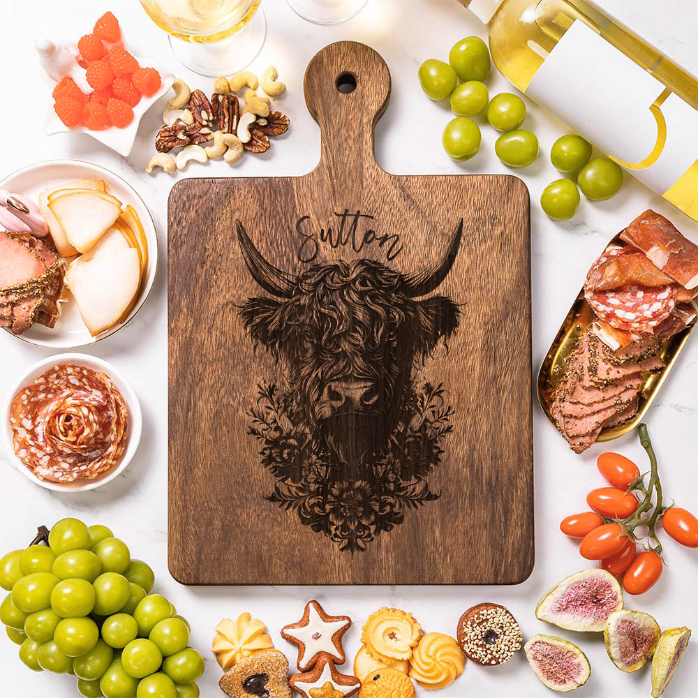 Elihome Tagliere Per Salumi A Forma Di Pagaia Da Pickleball – In Fibra Di Legno, Reversibile, Con Scanalatura E Manico, Regalo Per Appassionati
