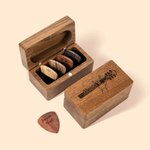 Boîte de Rangement en Bois Magnétique Personnalisée avec Texte et Motif Gravés Pics de Guitare à Choix Cadeau Anniversaire pour Musicien Guitariste