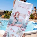 Personalisierte überdimensionale schnell trocknende Meerjungfrau Strandtuch mit Initiale und Name Sommer Reise wesentliche Geschenk für Frauen Mädchen