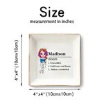 Personalised Cartoon Character Name Definition Ceramic Trinket Jewellery Dish with Name Birthday Bridesmaid Party Gift for Women
