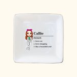 Personalised Cartoon Character Name Definition Ceramic Trinket Jewellery Dish with Name Birthday Bridesmaid Party Gift for Women