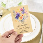 Paquete de 20 semillas de flores silvestres en papel kraft personalizadas con nombre y fecha Set de 20 regalos de boda Regalo de despedida de soltera para invitadas