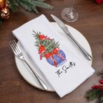 Gepersonaliseerde Chinese stijl blauw en wit porseleinen kardinaal kerstboom wafel theedoek met tekst keuken decor vakantie cadeau voor familie vriend