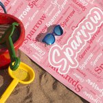 Personalized Artistic Name Colorful Word Cloud Quick Dry Oversized Microfiber Beach Towel Holiday Travel Essential Birthday Gift for Family Friends