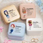 Personalisierte PU Leder Cartoon Charakter Name Definition Schmuck-Box Geburtstag Jahrestag Geschenk für Frauen