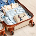 Borsa per trucco personalizzata con nome  e personaggio stile Y2K fatta in pelle PU regalo di compleanno per donne e ragazze