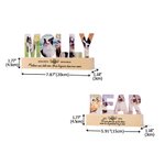 Veilleuse LED Personnalisée de Nom 3-7 Photos des Chiens Chats avec Base en Bois Cadeau de Sympathie Souvenir pour Propriétaire d'Animal de Compagnie