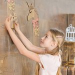 Henkilökohtainen Fantasy yksisarvinen lanka tupsu hiustarvikkeet varastointi järjestäjä nimi hiuslipsit söpö lapsi huoneen seinä sisustus syntymäpäivälahja tytöille