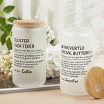 Gepersonaliseerd Grappig Citaat Definitie 20oz Naam Frosted Bier Kan Glas met Bamboe Deksel en Rietje Verjaardag Kantoor Cadeau voor Collega's Vriende