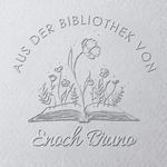 Personalisierter Blühende Blumen im Buch DIY Buchpräger mit Namen Handgehaltener Prägestempel Geburtstag Geschenk für Bücherliebhaber Leseclubs