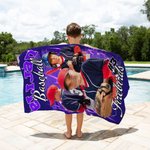 Personalisierte schnell saugfähige weiche 1-5 Foto brillant Blitz Name Strandtuch Sommer Accessoire Geburtstag Geschenk für Sportliebhaber