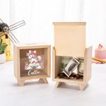 Personalized Rainbow Floral Fantasy Unicorn Wooden Money Box Piggy Bank with Name Nursery Decor Birthday Baby Shower Gift for Girls