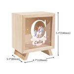 Personalised Cute Forest Animal Wooden Clear Money Box Piggy Bank with Name and Initial Birthday Children's Day Desk Decor Gift for Boys Girls