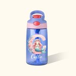 Personalised Fantasy Mermaid Initial Number 16 oz Kid Water Bottle with Straw and Spill-Proof Lid Birthday Back to School Gift for Girls