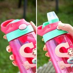 Personalised Fantasy Mermaid Initial Number 16 oz Kid Water Bottle with Straw and Spill-Proof Lid Birthday Back to School Gift for Girls