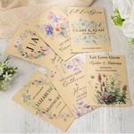 Paquete de 20 semillas de flores silvestres en papel kraft personalizadas con nombre y fecha Set de 20 regalos de boda Regalo de despedida de soltera para invitadas