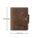 Personalized World Map Compass Genuine Leather Passport Holder with Engraved Name and Card Slots Travel Adventure Essential Gift for Travel Lover