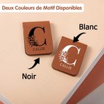 Marque-Page Magnétique en Cuir Personnalisé avec Nom et Initiale Florale Fournitures de Papeterie Cadeau Anniversaire pour Amoureux de Lecture