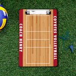Personalized Volleyball Court Design Text Dry Erase Clipboard with Low Profile Clip End of Season Appreciation Gift for Coach Trainer Teacher