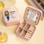 Personalisierte PU Leder Cartoon Charakter Name Definition Schmuck-Box Geburtstag Jahrestag Geschenk für Frauen