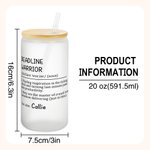 Gepersonaliseerd Grappig Citaat Definitie 20oz Naam Frosted Bier Kan Glas met Bamboe Deksel en Rietje Verjaardag Kantoor Cadeau voor Collega's Vriende