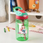 Personalised Fantasy Mermaid Initial Number 16 oz Kid Water Bottle with Straw and Spill-Proof Lid Birthday Back to School Gift for Girls