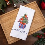 Gepersonaliseerde Chinese stijl blauw en wit porseleinen kardinaal kerstboom wafel theedoek met tekst keuken decor vakantie cadeau voor familie vriend