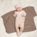 Gepersonaliseerde geborduurde naam Warm gebreid katoen Baby Nursery Blanket Baby Shower Birthday Gift voor pasgeborene