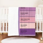 Coperta di sicurezza per neonati con sfondo a puntini Regalo religioso per neonati, personalizzata Dio dice che sono il significato del nome su un versetto biblico