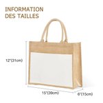 Sac en Toile de Jute Réutilisable Personnalisé avec Nom Motif Fille Excentrique Pochette Frontale Cadeau d'Anniversaire pour Filles Femmes