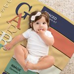 Coperta di sicurezza per neonati con sfondo a puntini Regalo religioso per neonati, personalizzata Dio dice che sono il significato del nome su un versetto biblico