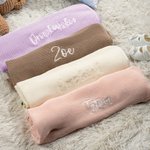 Gepersonaliseerde geborduurde naam Warm gebreid katoen Baby Nursery Blanket Baby Shower Birthday Gift voor pasgeborene