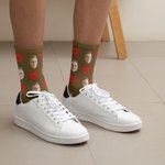 Henkilökohtainen monivärinen muotokuva valokuva punainen huuli tulostaa suunnittelu putki sukat Ystävänpäivä vuosipäivä lahja pariskunnalle