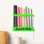 Personalized 3D Printed 8 Dividers Reusable Straw Brush Holder Organizer with Hooks Tape Kitchen Storage Essentials Birthday Gift for Family Friend