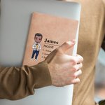 Personalisierte Cartoon Trinken Charakter Name Definition A5 Leder Notizbuch mit 100 linierten Seiten Geburtstag Freundschaft Büro Geschenk für Frauen Männer