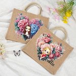 Sac en toile de jute avec nom Cadeau de Saint-Valentin pour ami(e) famille