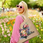 Sac en toile de jute avec nom Cadeau de Saint-Valentin pour ami(e) famille