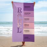 Personalized God Says I Am Name Meaning on Bible Verse Oversized Beach Towel Baptism Confirmation Christmas Gift for Family Christians