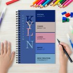 Personalized God Says I Am Name Meaning on Bible Verse A5 Lined Spiral Notebook Baptism Confirmation Christmas Gift for Family Christians